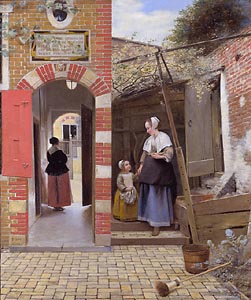 Courtyard of a House in Delft by Pieter de Hooch (1658)