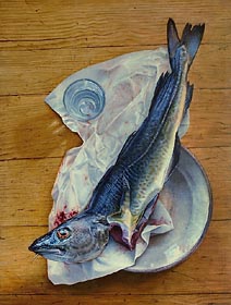 Codfish, 2002, Oil and Egg Tempera on Panel, 1.21 x 0.91 m